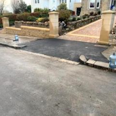 Lee Surfacing - new monoblock driveway and drop kerb entrance - Paisley Thornley Park