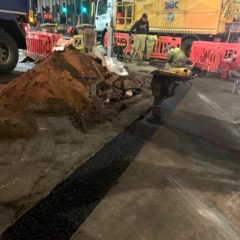 Lee Surfacing - road crossing utility work BP service station - Inverness